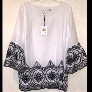 NWT Calvin Klein bell sleeve top, square neckline
